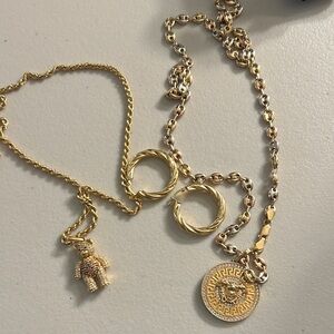 Elegant Gold and Silver Necklace Set